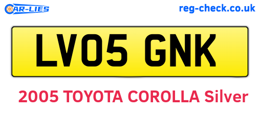 LV05GNK are the vehicle registration plates.