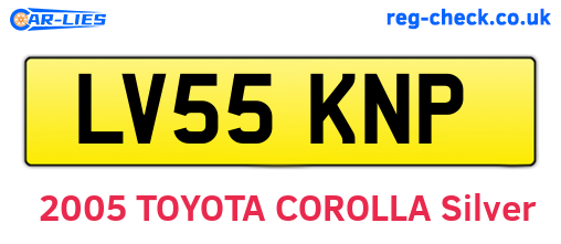 LV55KNP are the vehicle registration plates.