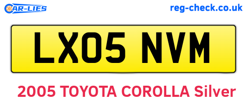 LX05NVM are the vehicle registration plates.
