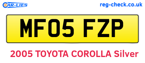 MF05FZP are the vehicle registration plates.