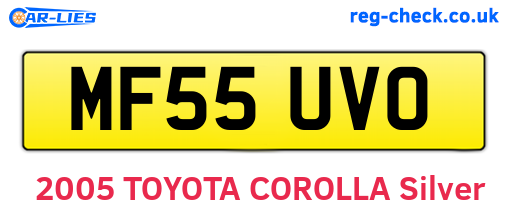 MF55UVO are the vehicle registration plates.