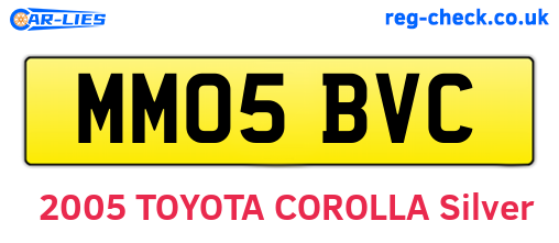 MM05BVC are the vehicle registration plates.