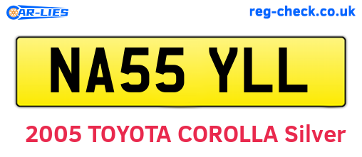 NA55YLL are the vehicle registration plates.