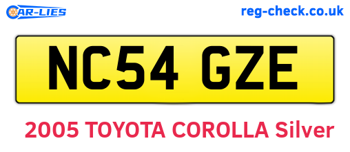 NC54GZE are the vehicle registration plates.