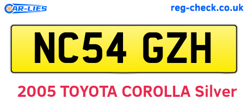 NC54GZH are the vehicle registration plates.