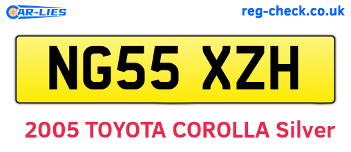 NG55XZH are the vehicle registration plates.