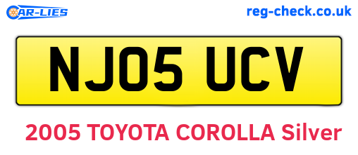 NJ05UCV are the vehicle registration plates.