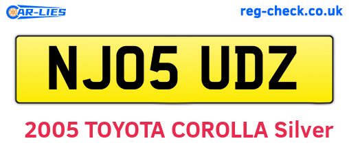 NJ05UDZ are the vehicle registration plates.