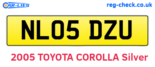 NL05DZU are the vehicle registration plates.