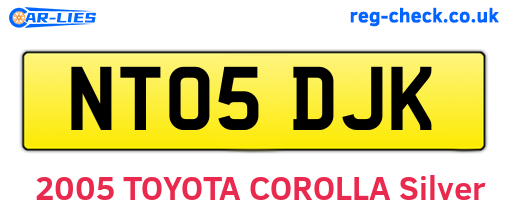 NT05DJK are the vehicle registration plates.