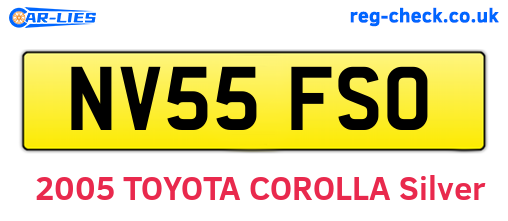 NV55FSO are the vehicle registration plates.
