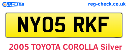 NY05RKF are the vehicle registration plates.