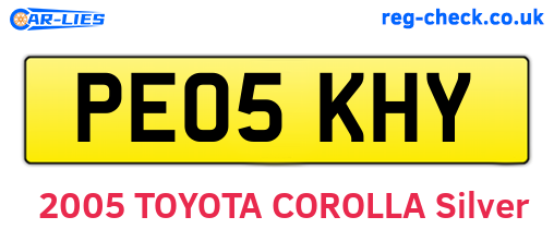 PE05KHY are the vehicle registration plates.