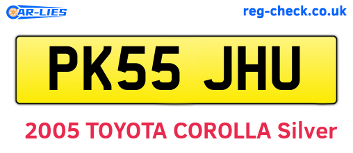 PK55JHU are the vehicle registration plates.