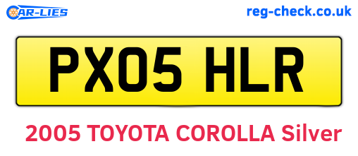 PX05HLR are the vehicle registration plates.
