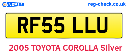 RF55LLU are the vehicle registration plates.