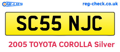 SC55NJC are the vehicle registration plates.