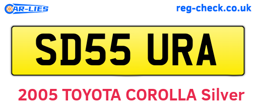 SD55URA are the vehicle registration plates.