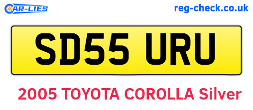 SD55URU are the vehicle registration plates.