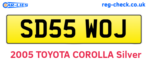 SD55WOJ are the vehicle registration plates.