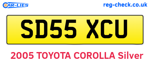 SD55XCU are the vehicle registration plates.