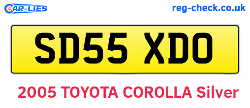 SD55XDO are the vehicle registration plates.