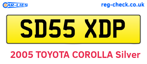 SD55XDP are the vehicle registration plates.