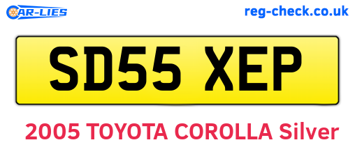 SD55XEP are the vehicle registration plates.