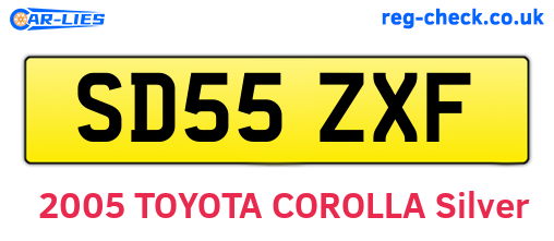 SD55ZXF are the vehicle registration plates.