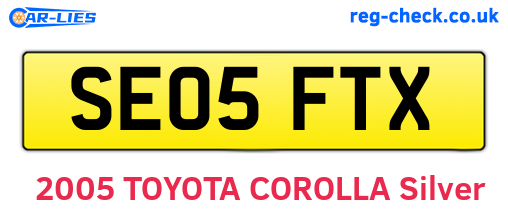 SE05FTX are the vehicle registration plates.