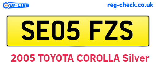 SE05FZS are the vehicle registration plates.