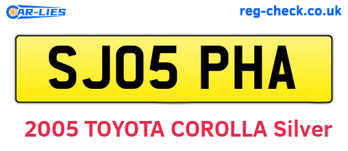 SJ05PHA are the vehicle registration plates.