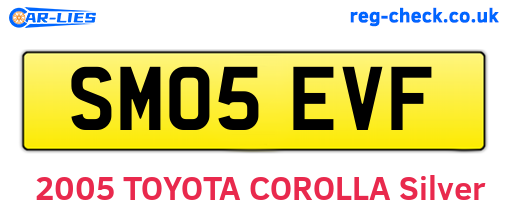 SM05EVF are the vehicle registration plates.