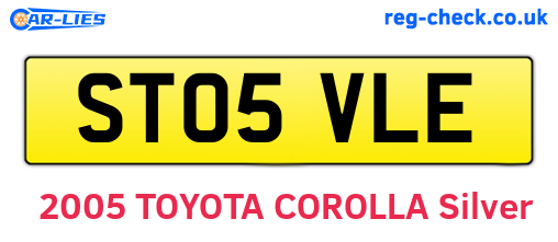 ST05VLE are the vehicle registration plates.