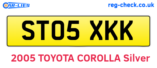 ST05XKK are the vehicle registration plates.