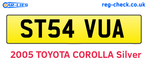 ST54VUA are the vehicle registration plates.