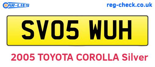SV05WUH are the vehicle registration plates.