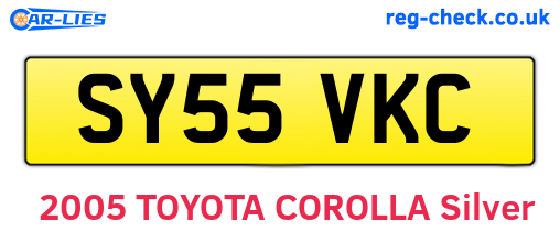 SY55VKC are the vehicle registration plates.