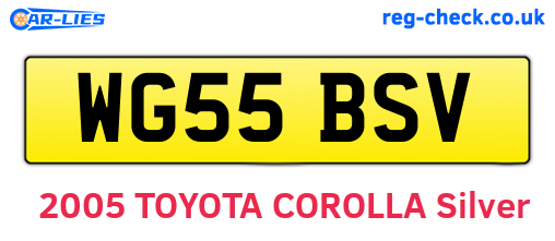 WG55BSV are the vehicle registration plates.