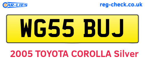 WG55BUJ are the vehicle registration plates.