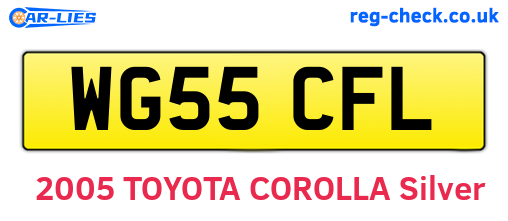 WG55CFL are the vehicle registration plates.