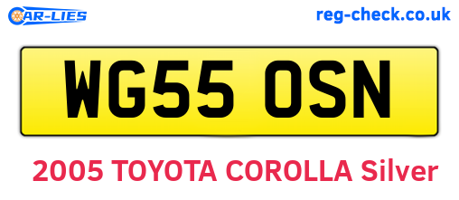WG55OSN are the vehicle registration plates.