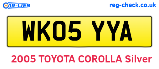 WK05YYA are the vehicle registration plates.
