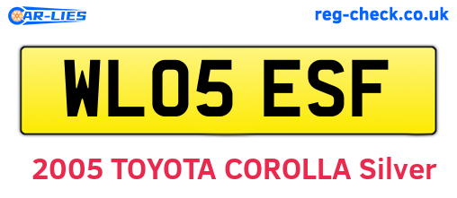 WL05ESF are the vehicle registration plates.