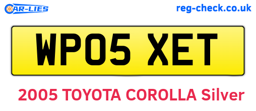 WP05XET are the vehicle registration plates.