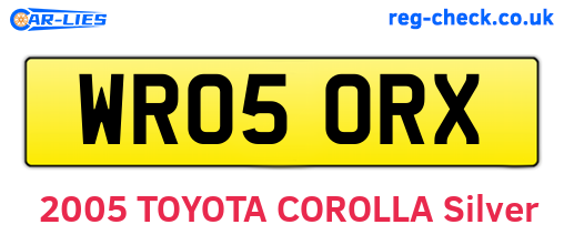 WR05ORX are the vehicle registration plates.