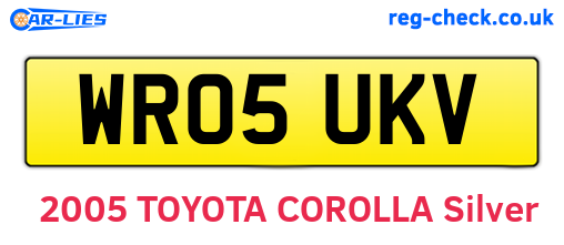 WR05UKV are the vehicle registration plates.
