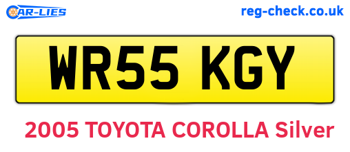 WR55KGY are the vehicle registration plates.
