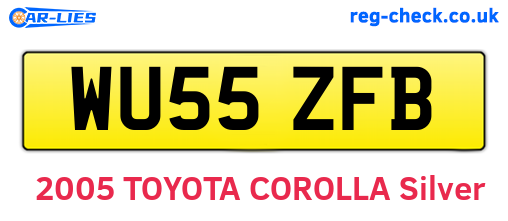 WU55ZFB are the vehicle registration plates.