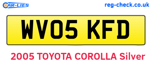 WV05KFD are the vehicle registration plates.